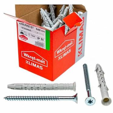 Kołek ramowy rozporowy z wkrętem z łbem stożkowym i gniazdem TX 8,0 x 120