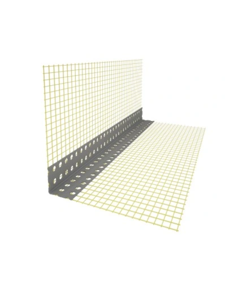 Narożnik PVC z siatką podtynkową 21×21 mm / 3000 mm / Siatka 80×120 mm